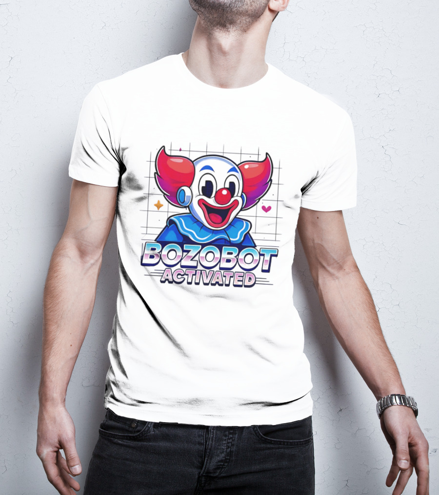Bozo The Clown Bozobot Activated Retro Robot Clown Aesthetic T-Shirt