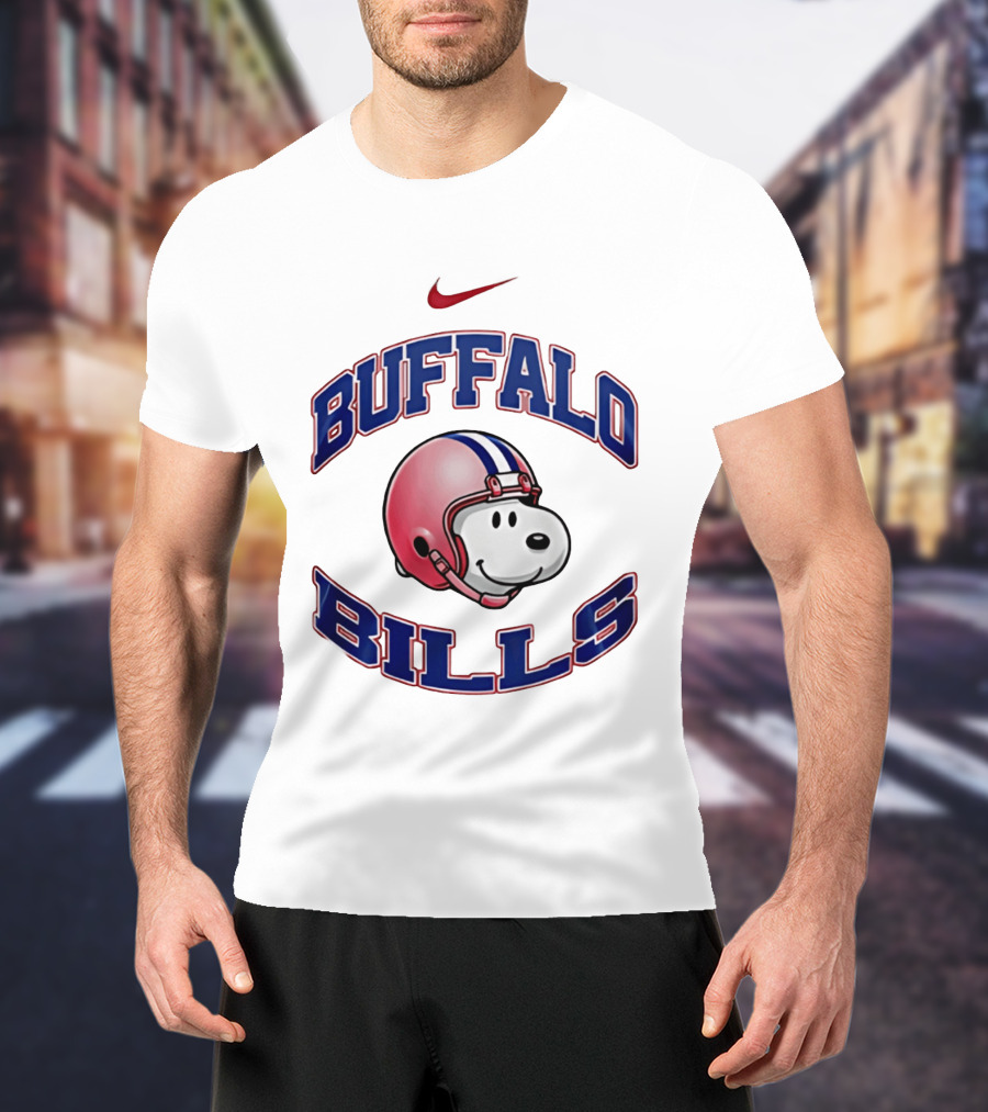 Buffalo Bills Snoopy Football 2026 Nike Collaboration T-Shirt