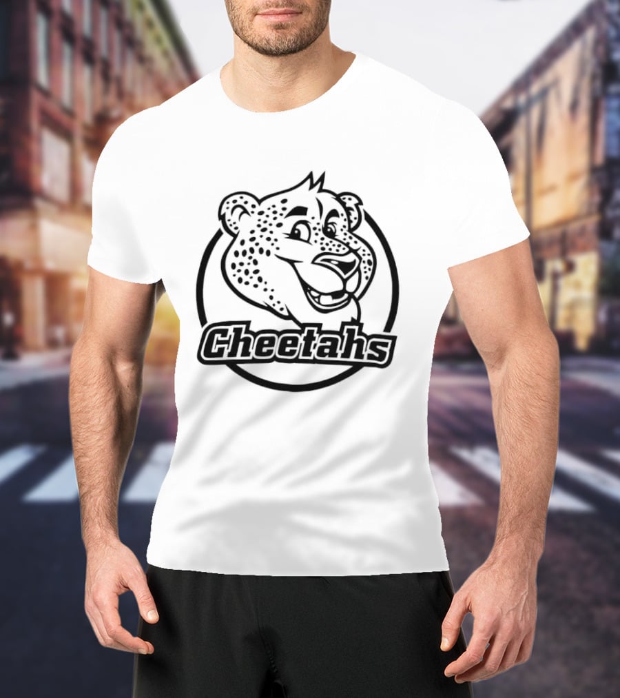Cheetahs Cartoon Style Smiling Cheetah Head Circle T-Shirt