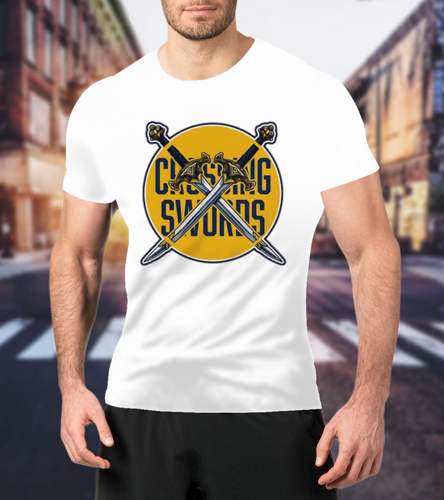 Crossing Swords Podcast Emblem Medieval Sword T-Shirt