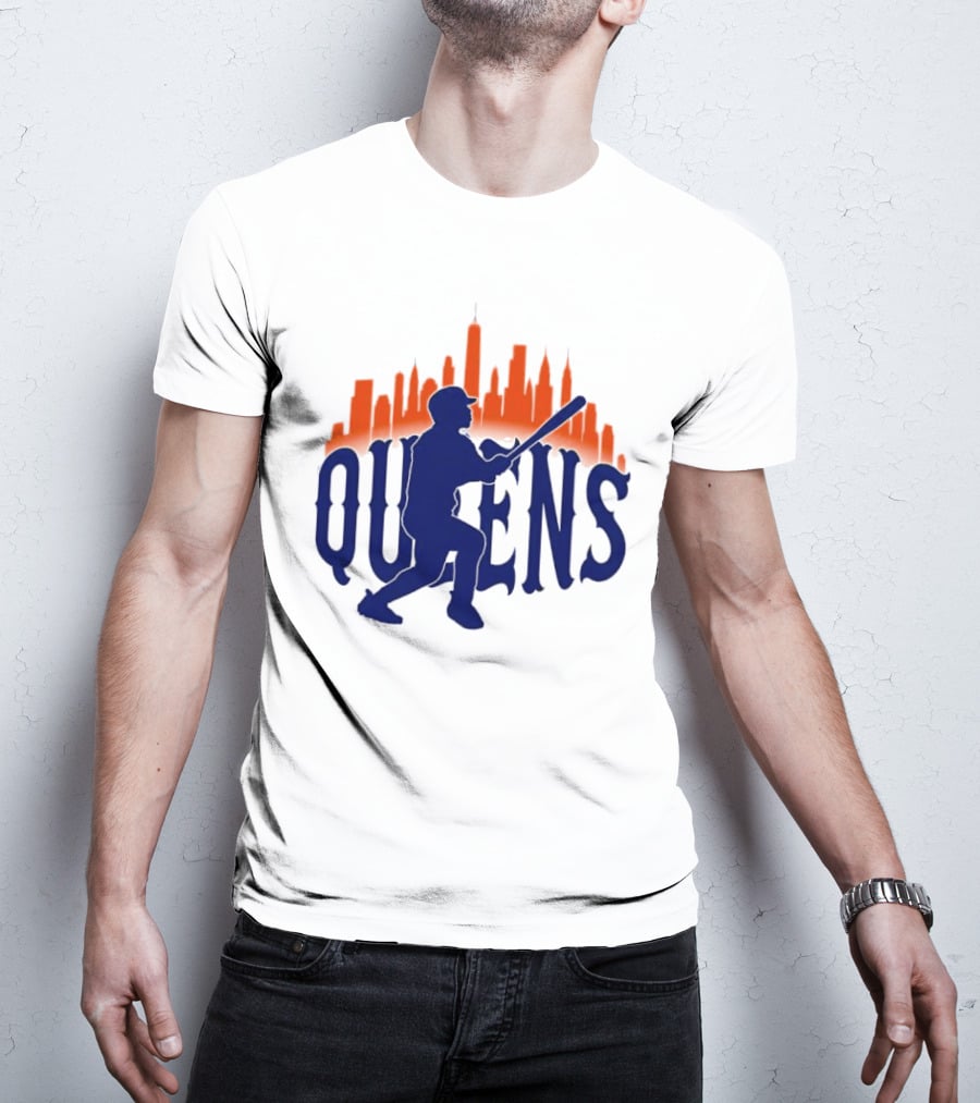 New York Mets Queens Baseball Skyline MLB T-Shirt