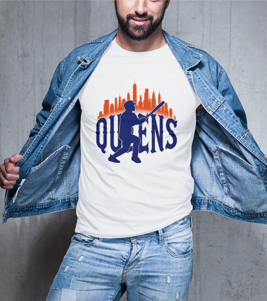 New York Mets Queens Baseball Skyline MLB T-Shirt