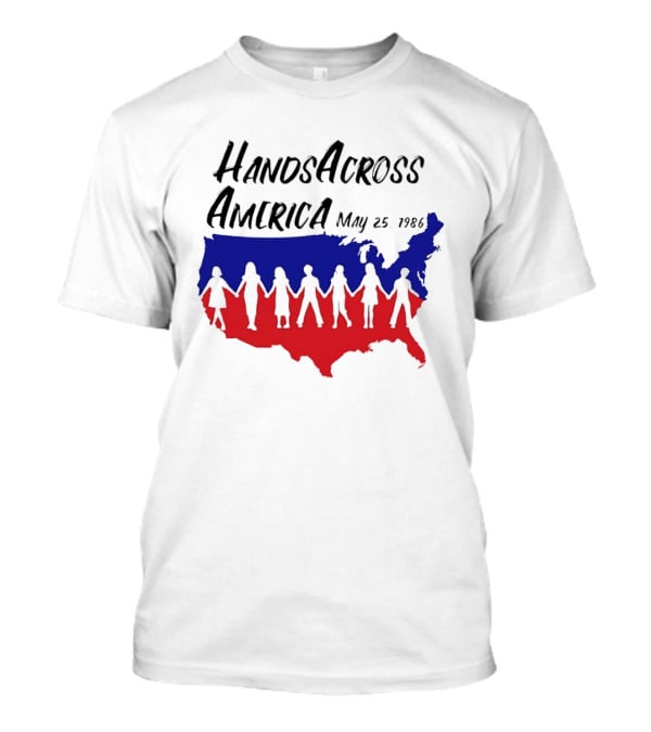 Hands Across America May 25 1986 USA Map T-Shirt