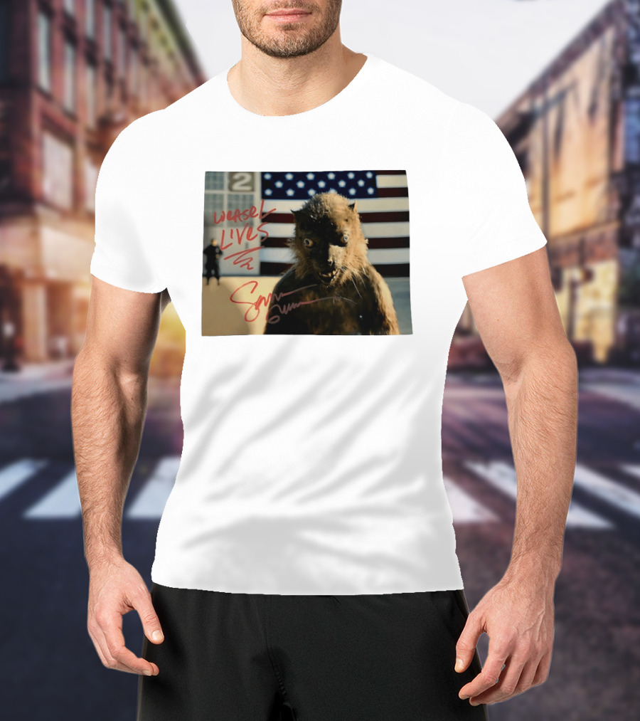 Weasel Lives The Suicide Squad American Flag Scene T-Shirt