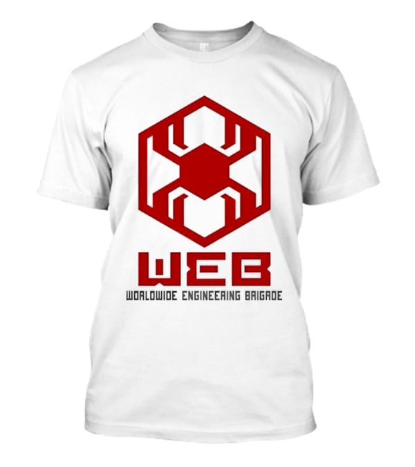 WEB Worldwide Engineering Brigade Red Spider Hexagon T-Shirt