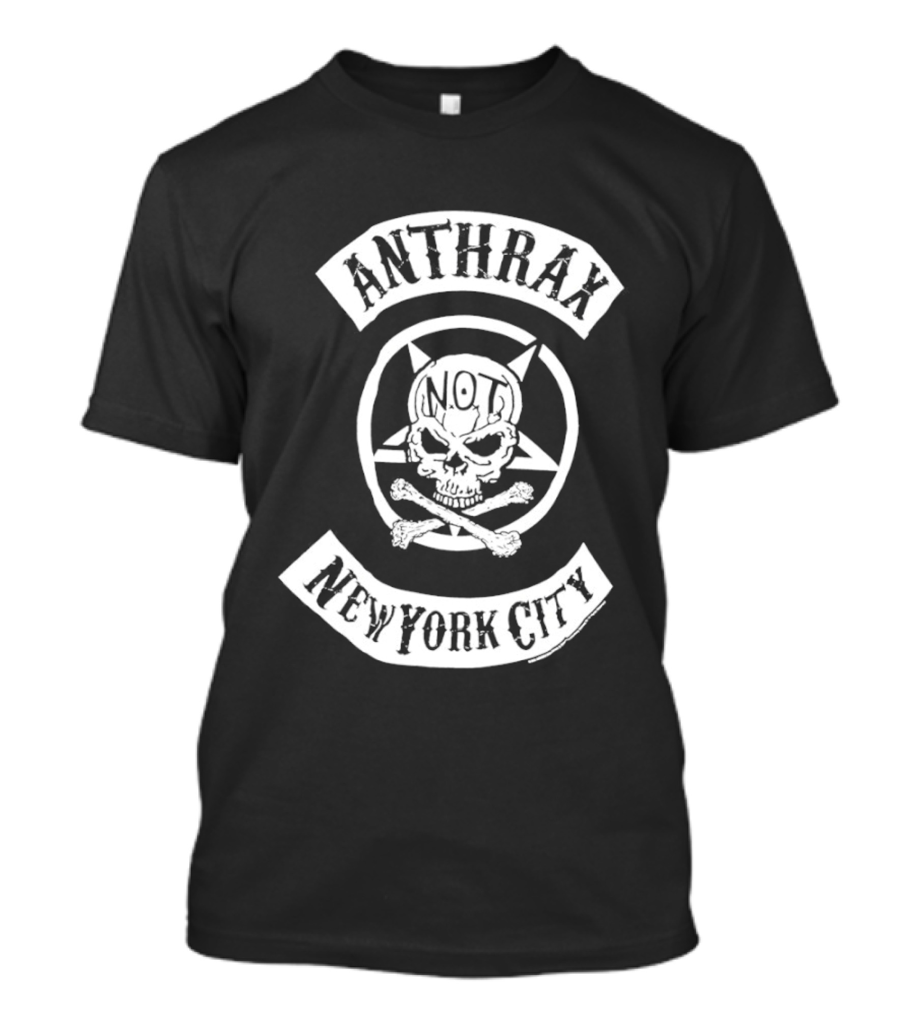 Anthrax Skull New York City NOT Logo Biker T-Shirt