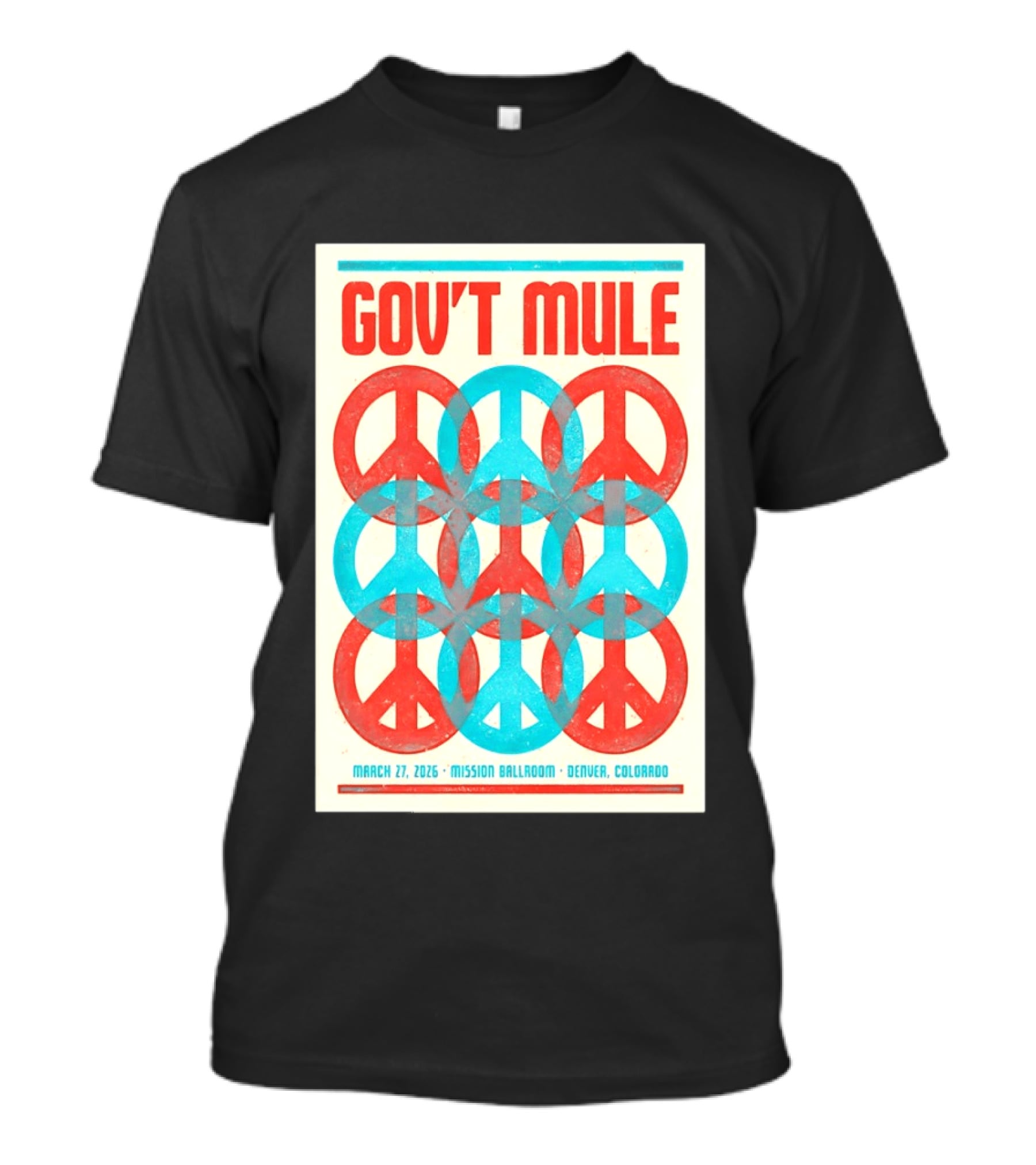 Gov't Mule Mission Ballroom Denver March 27 2026 Peace T-Shirt