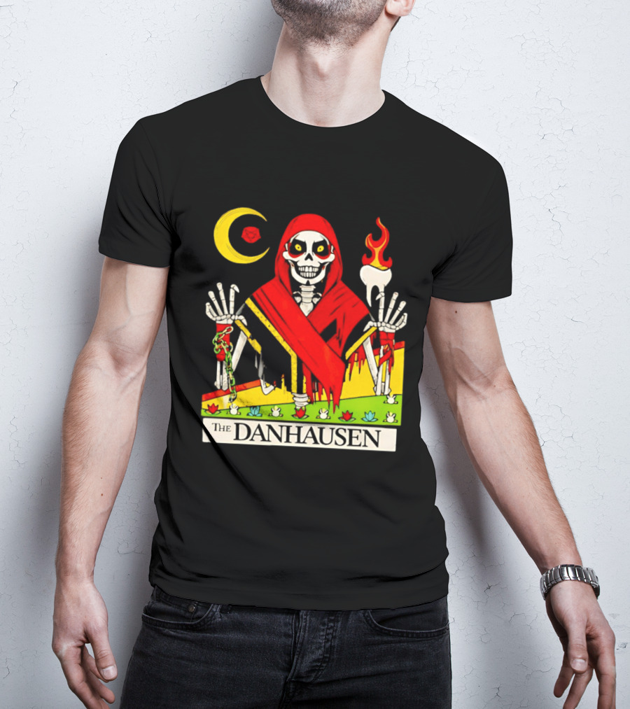Skeleton In Red Outfit With Cursed WWE Tooth Danhausen T-Shirt
