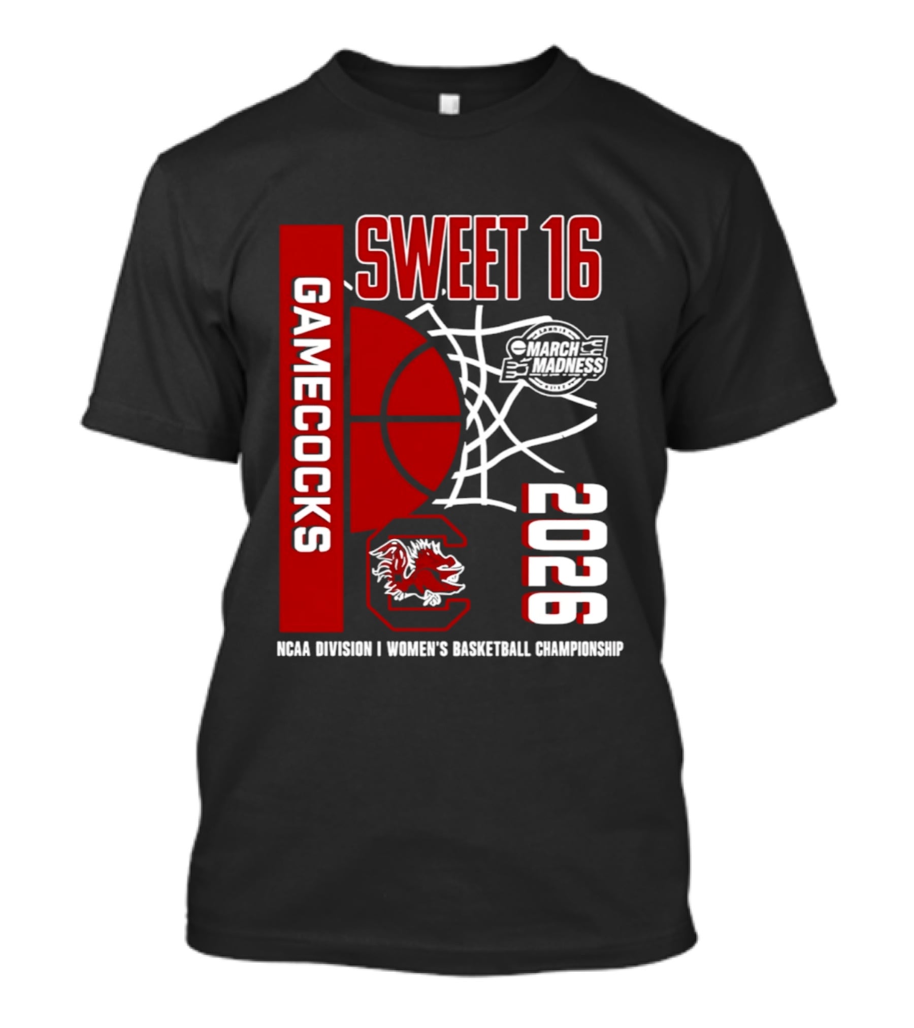 South Carolina Gamecocks 2026 NCAA Division I Women's Basketball Championship March Madness Sweet 16 T-Shirt