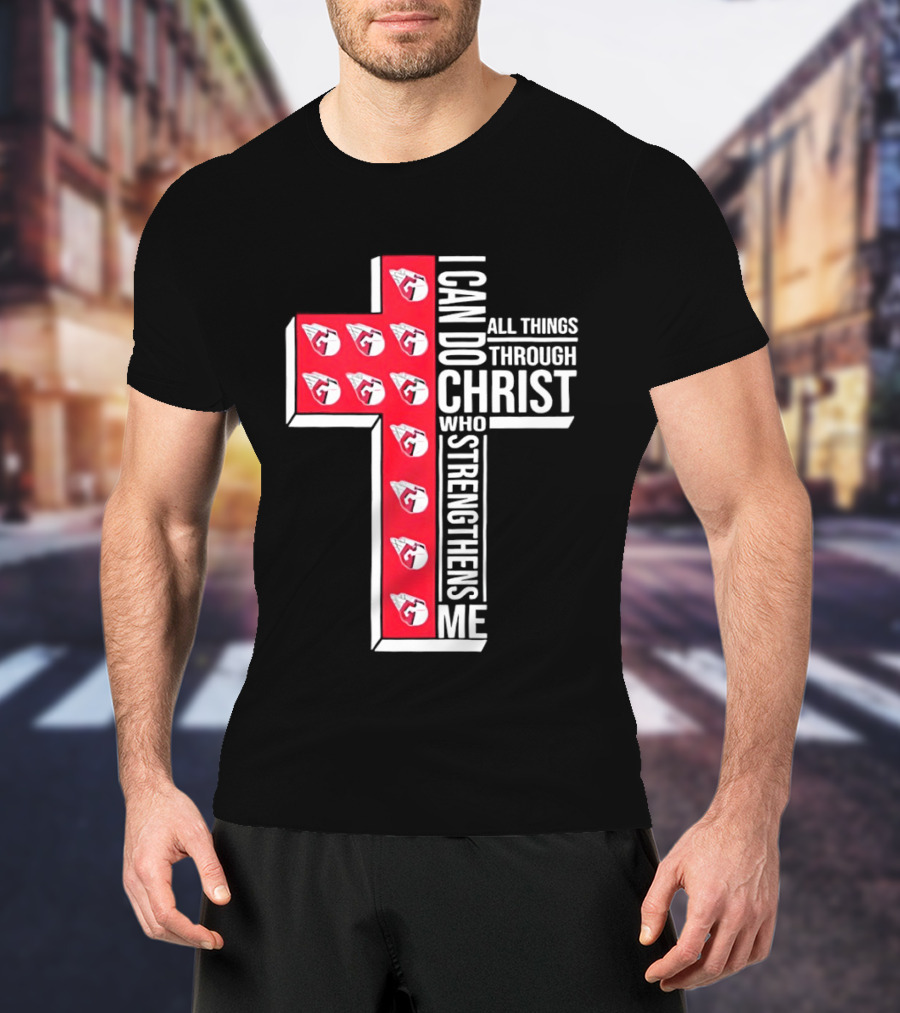 Cleveland Guardians I Can Do All Things Through Christ Cross T-Shirt