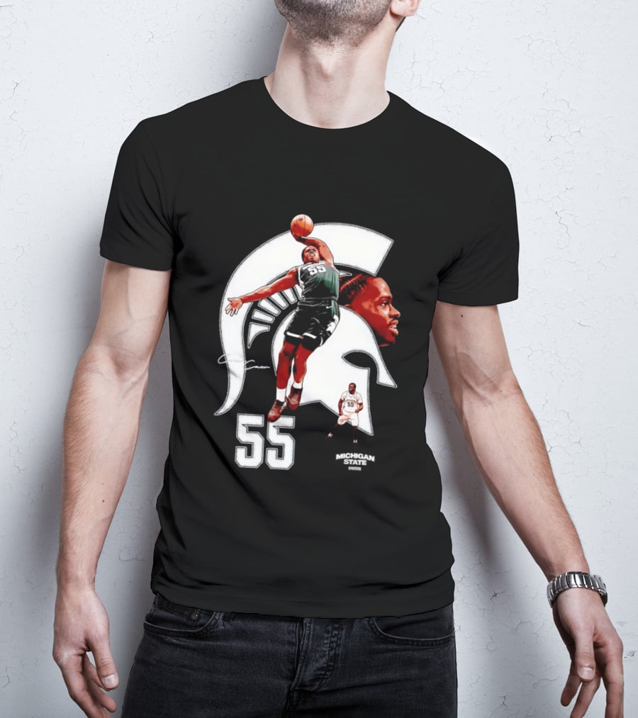Coen Carr 55 Dunking Michigan State Spartan Basketball Player T-Shirt