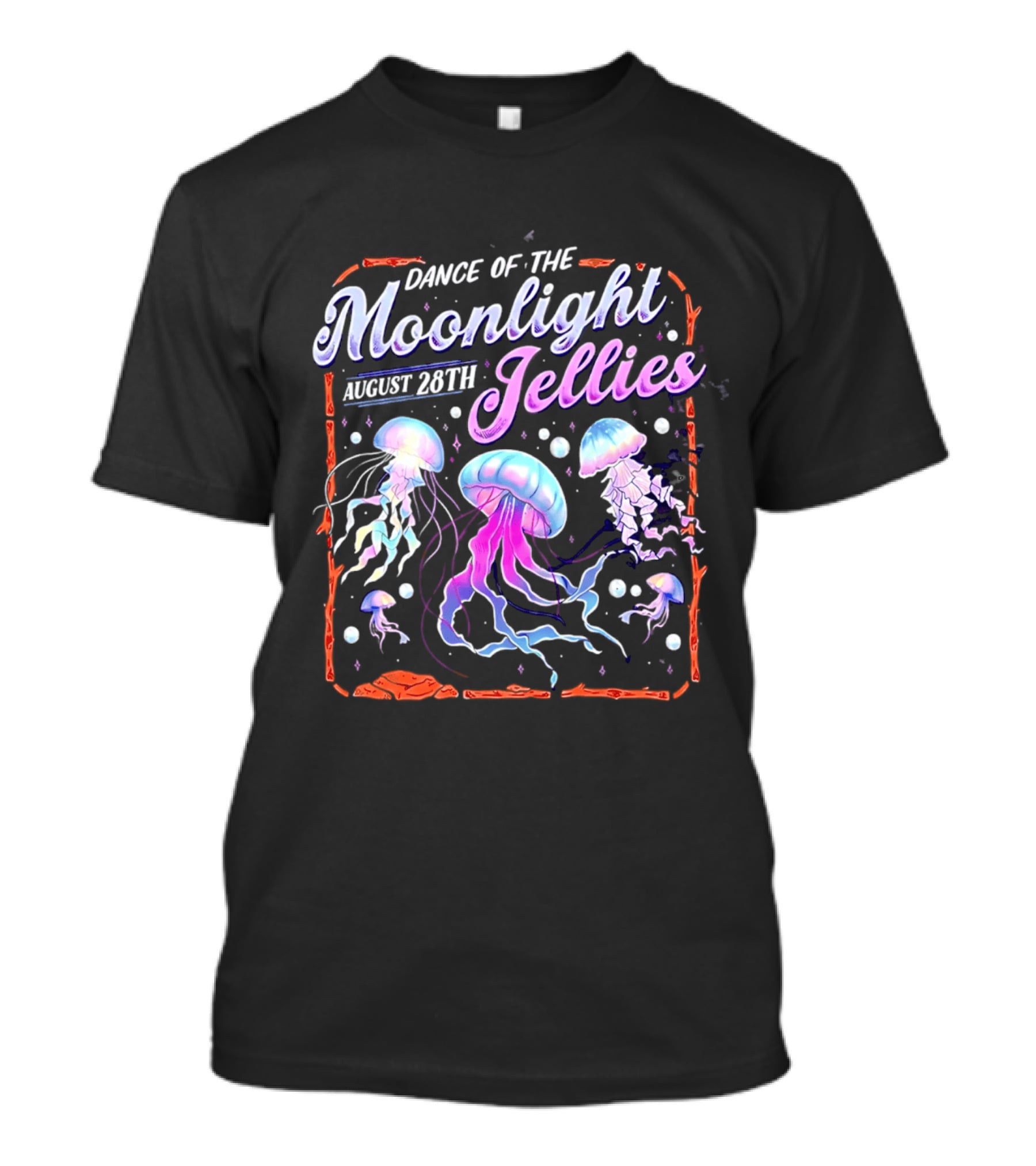 Dance Of The Moonlight Jellies August 28th Event Night Light Ocean Celebration T-Shirt