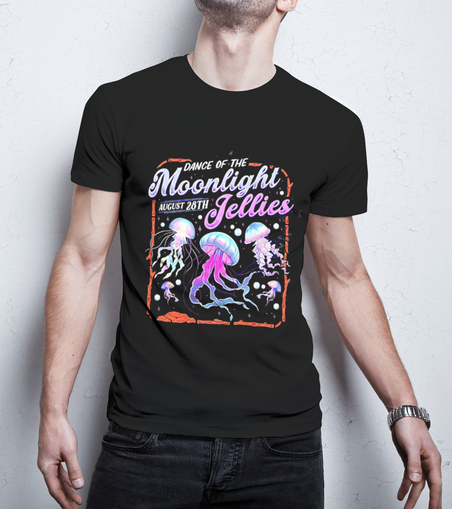 Dance Of The Moonlight Jellies August 28th Event Night Light Ocean Celebration T-Shirt
