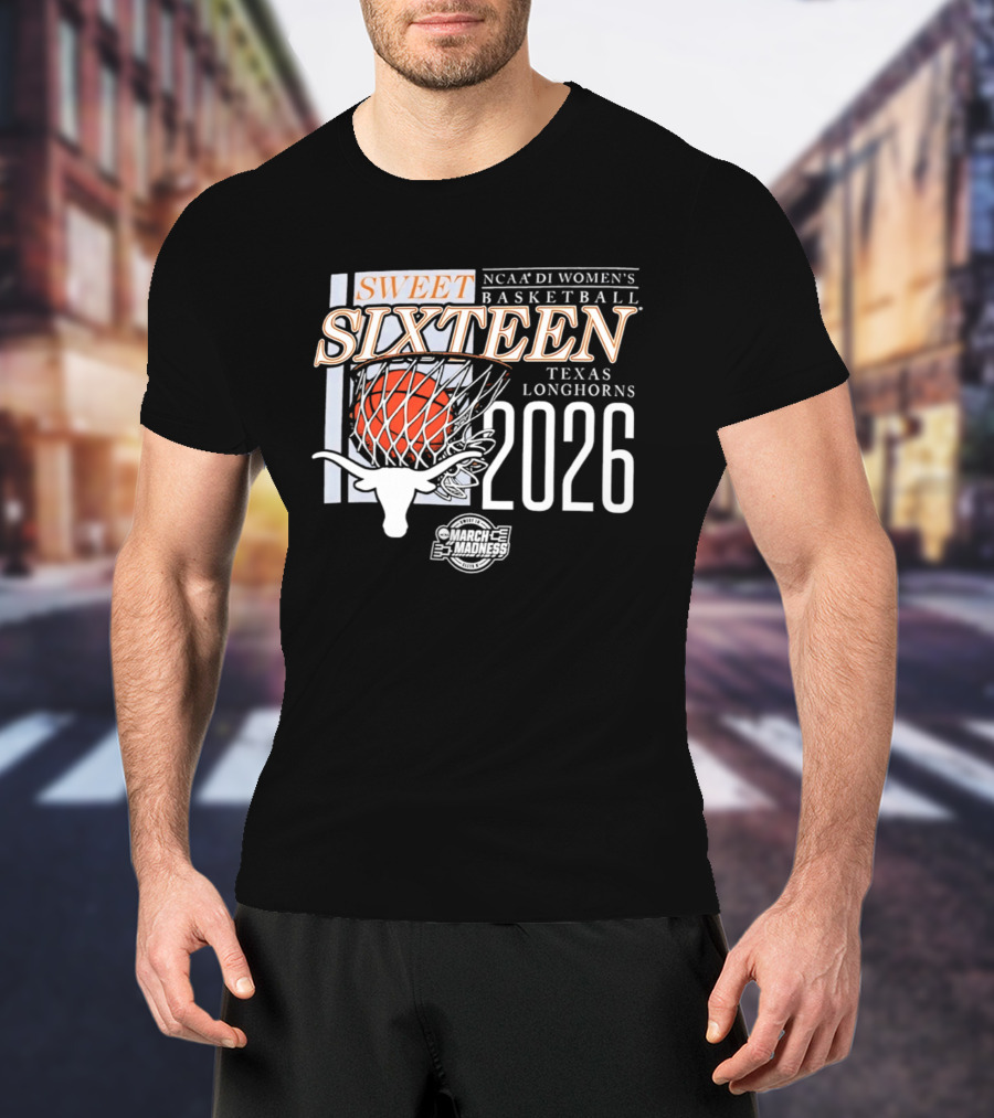 Texas Longhorns NCAA D1 Women's Basketball Sweet Sixteen 2026 T-Shirt
