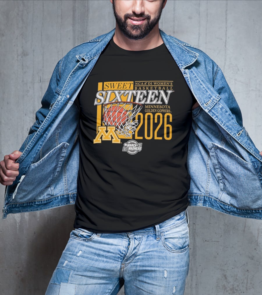 NCAA D1 Women's Basketball Sweet Sixteen 2026 Minnesota Golden Gophers March Madness T-Shirt