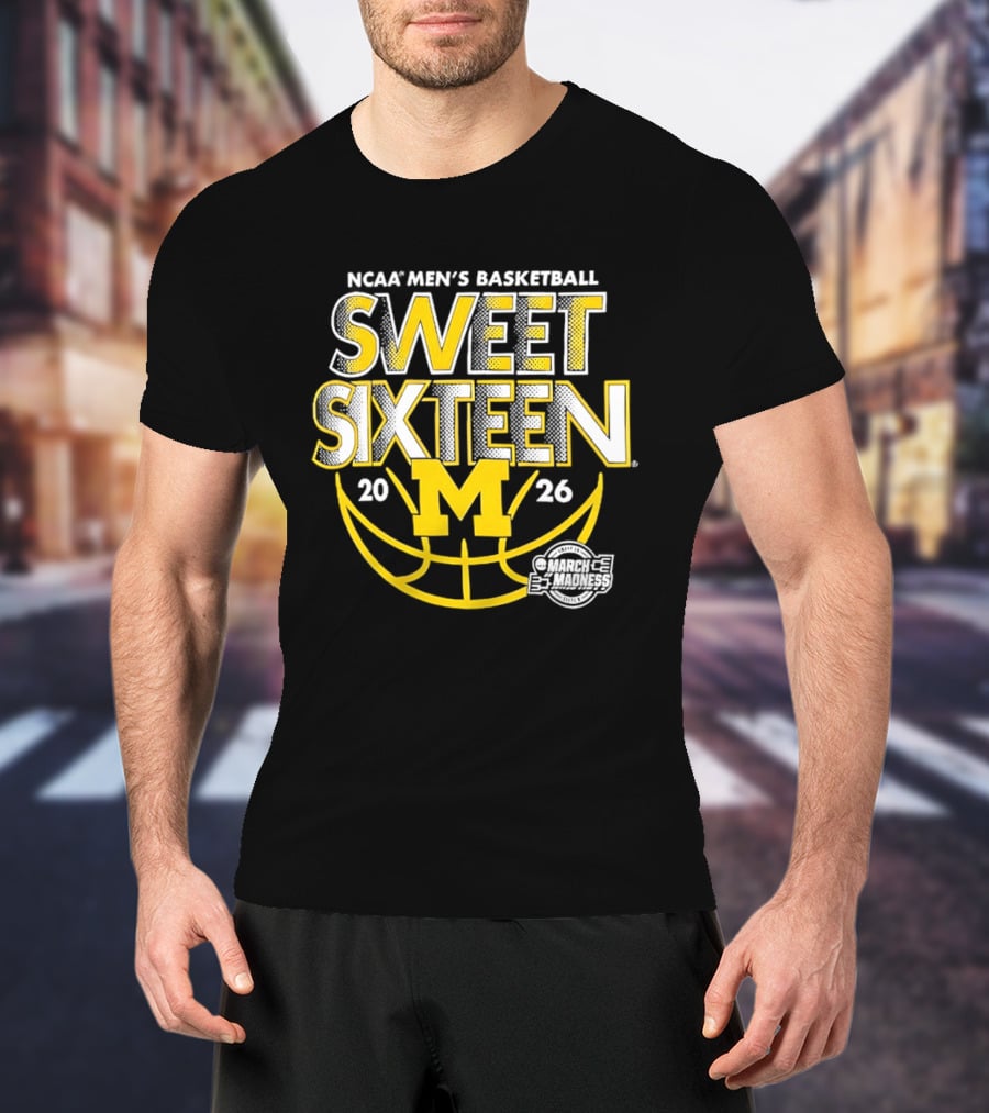 NCAA Men's Basketball Michigan Wolverines Sweet Sixteen 2026 T-Shirt