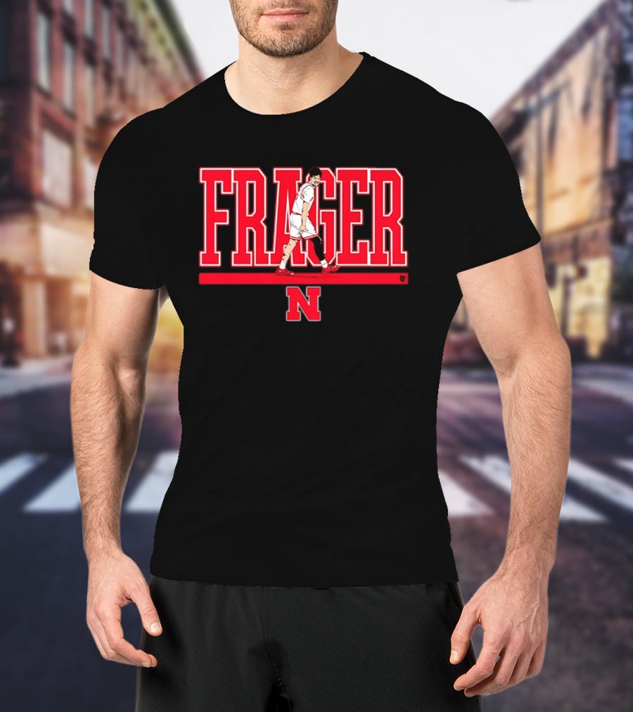 Nebraska Basketball Frager Pose N T-Shirt