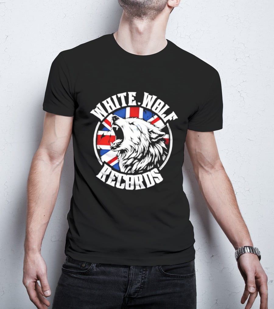 White Wolf Records British Flag Wolf T-Shirt