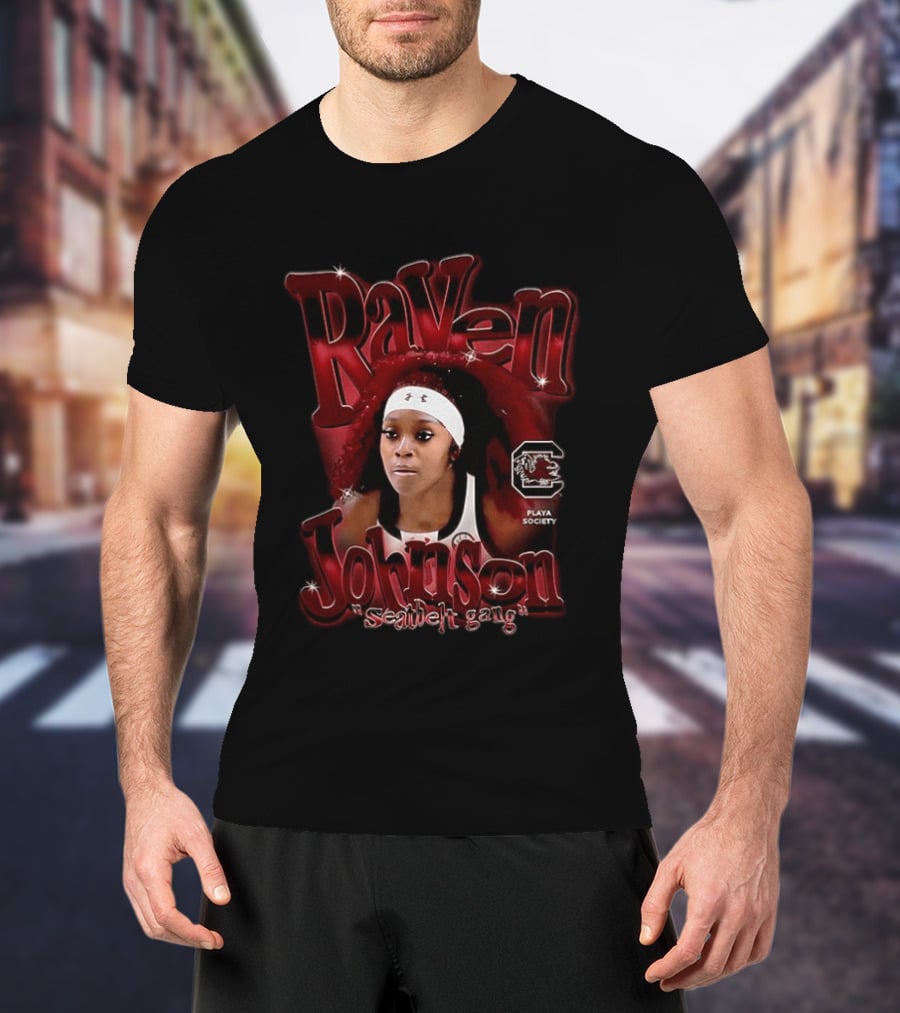 Raven Johnson Seatbelt Gang South Carolina Gamecocks Basketball Playa Society T-Shirt