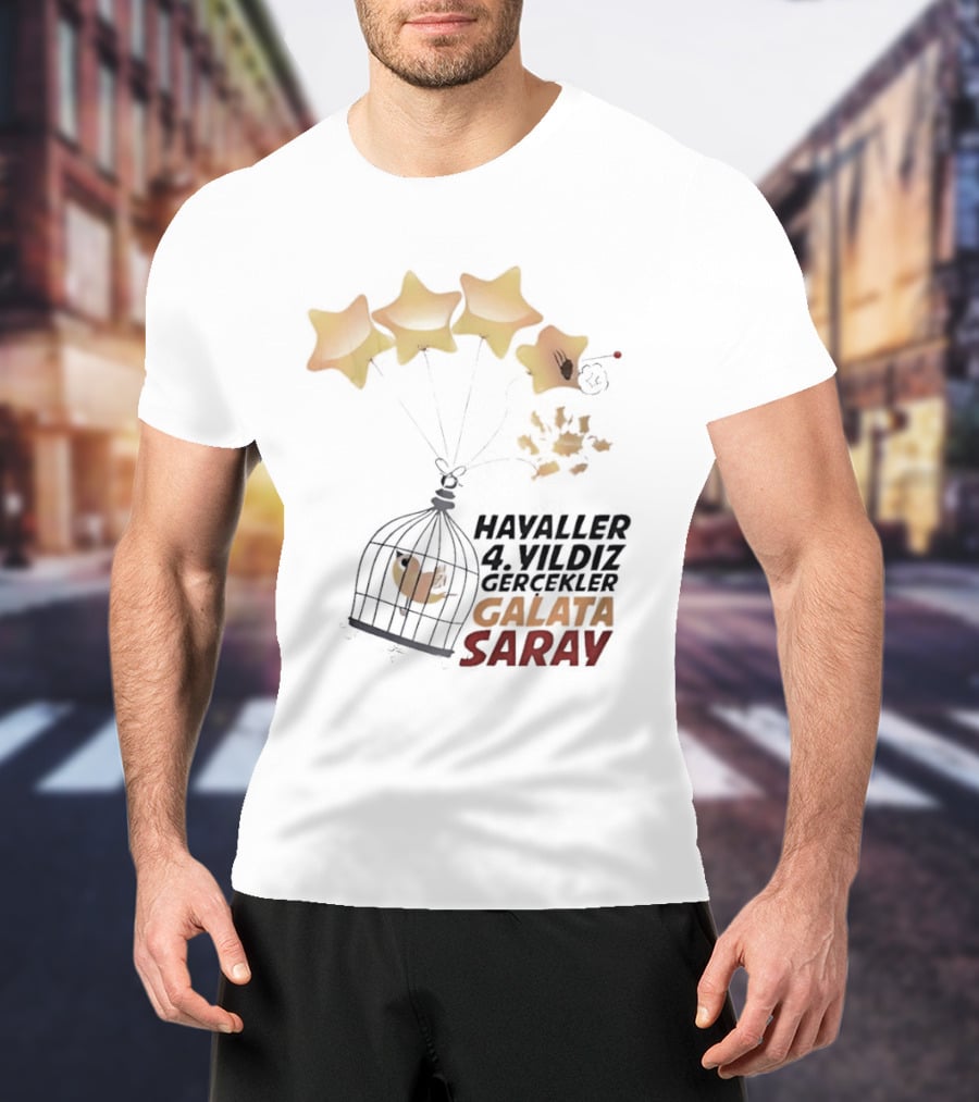 Havaller 4 Yıldız Gerçekler Galata Saray Turkish Football Club Stars T-Shirt