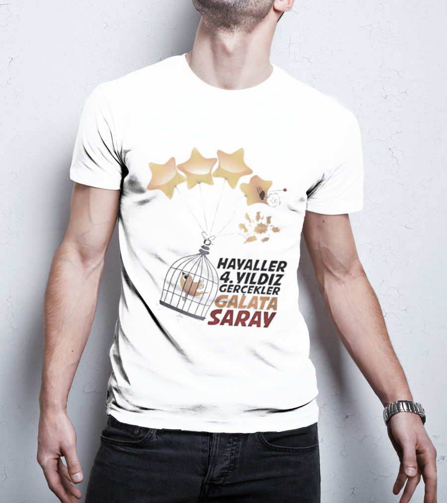 Havaller 4 Yıldız Gerçekler Galata Saray Turkish Football Club Stars T-Shirt