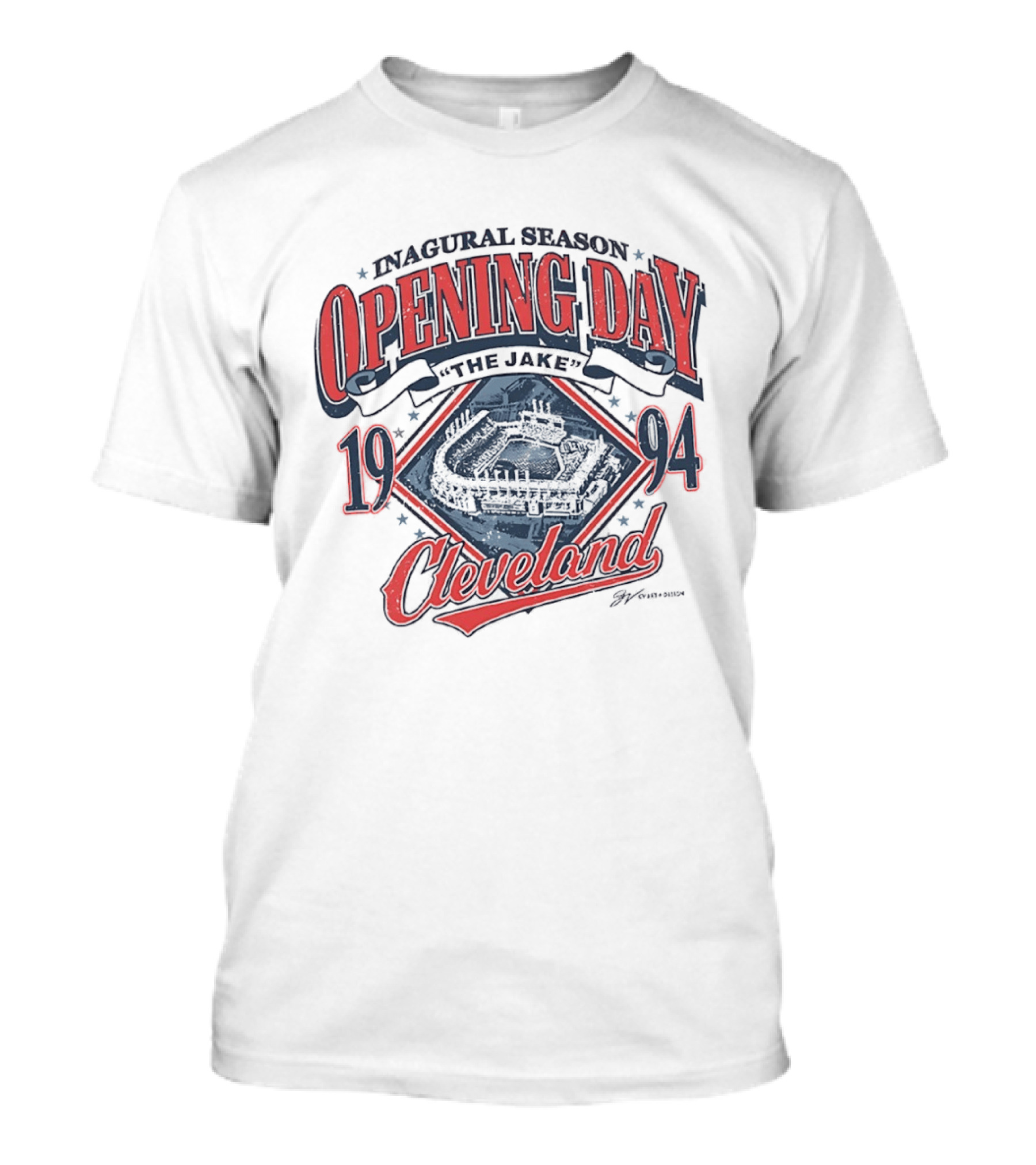 Inaugural Season Opening Day The Jake 1994 Cleveland Baseball T-Shirt