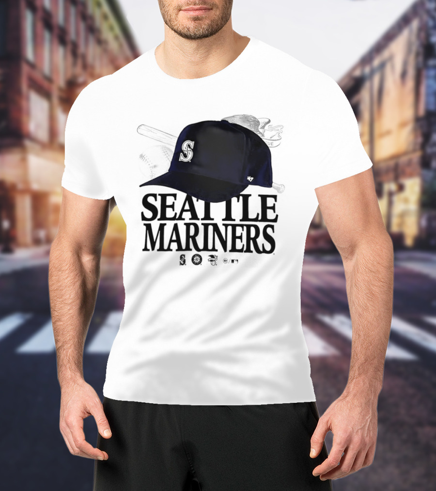 Seattle Mariners In The Paper Foundation Cap With Brushed Effect T-Shirt