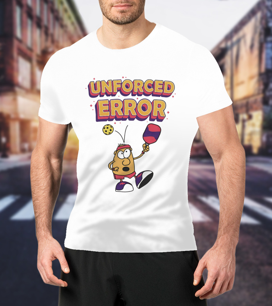 Unforced Error Pickleball Cartoon Paddle Player T-Shirt