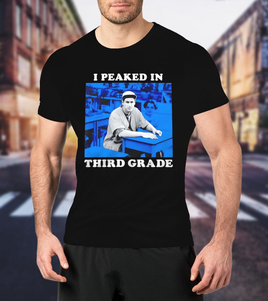 Adam Sandler I Peaked In Third Grade Billy Madison Movie Blue Classroom T-Shirt