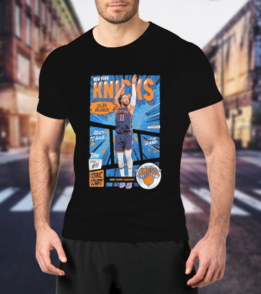 New York Knicks Jalen Brunson Comic Court Issue 11 Basketball 2026 T-Shirt