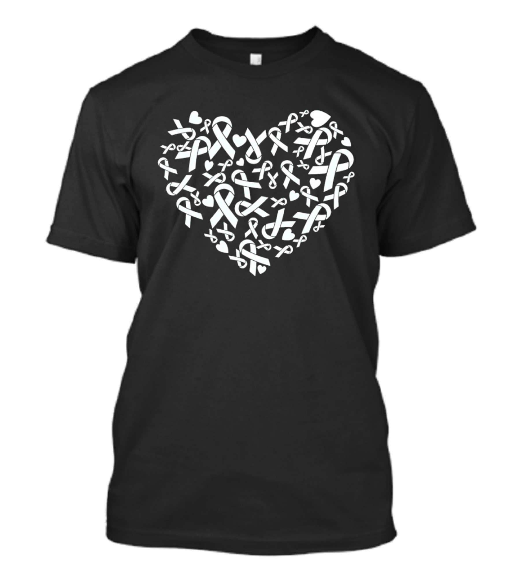 Go Grey In May Brain Cancer Awareness Ribbon Heart Shape T-Shirt