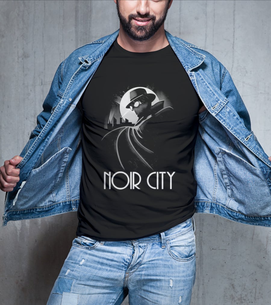 Spider Man Noir City Stylized White T-Shirt