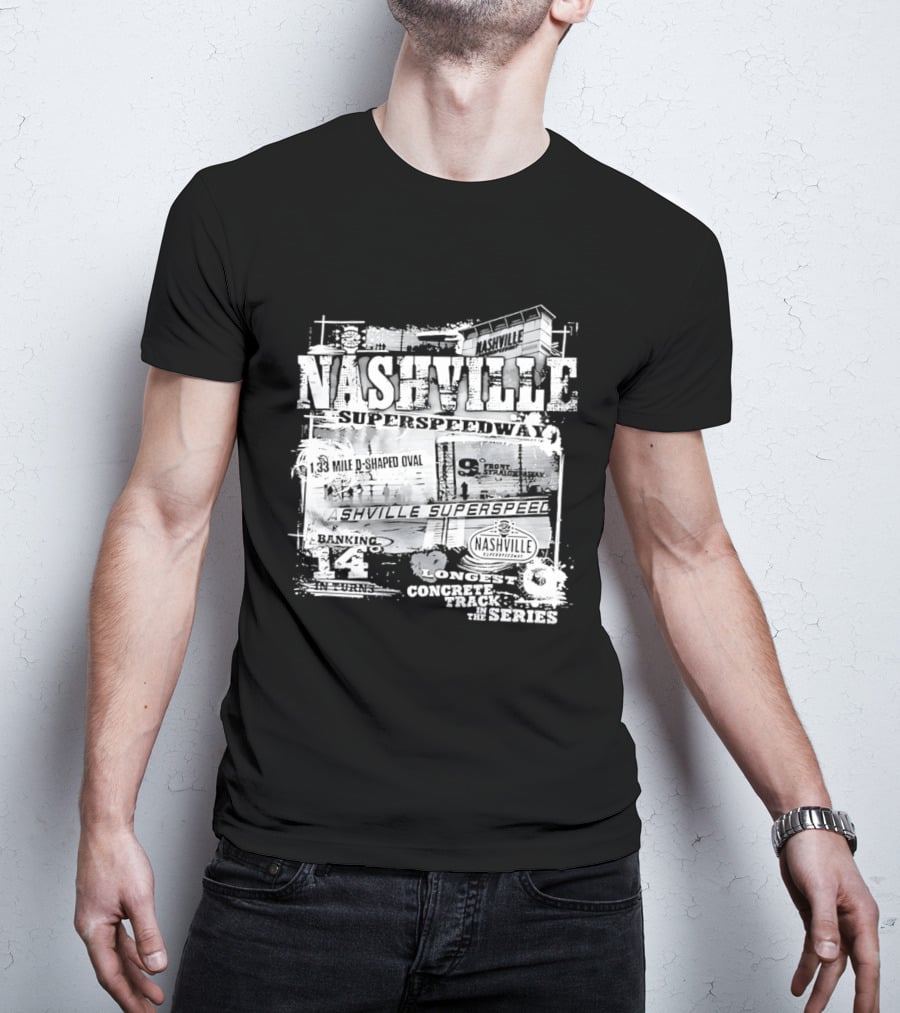 Nashville Superspeedway D Shaped Oval Longest Concrete Track In The Series Racing T-Shirt