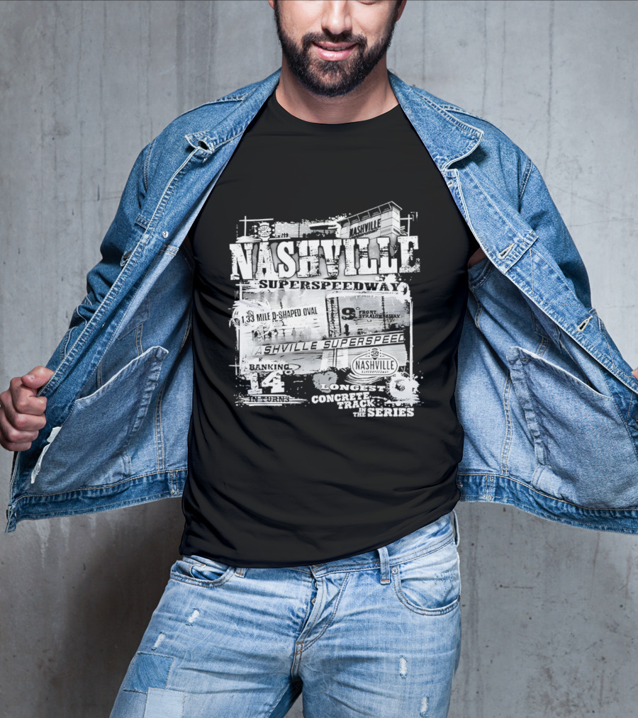 Nashville Superspeedway D Shaped Oval Longest Concrete Track In The Series Racing T-Shirt