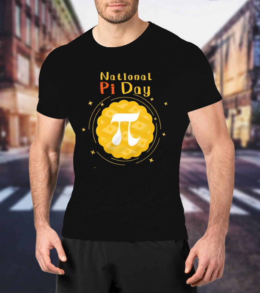 National Pi Day Pie Icon With Stars And Math T-Shirt