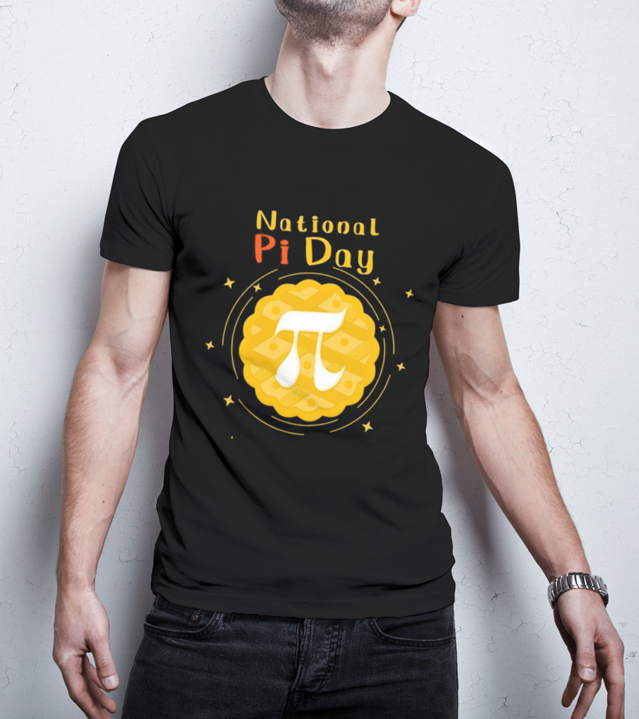 National Pi Day Pie Icon With Stars And Math T-Shirt