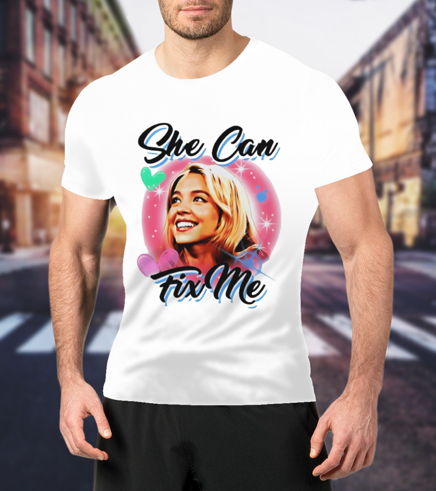 Sydney Sweeney Euphoria She Can Fix Me Hearts Stars T-Shirt