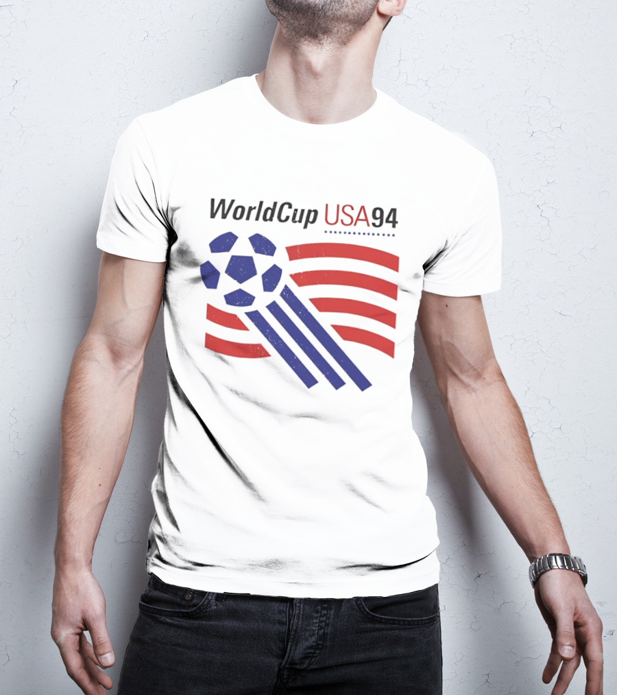 World Cup USA 94 Iconic Soccer Ball And Stripes T-Shirt