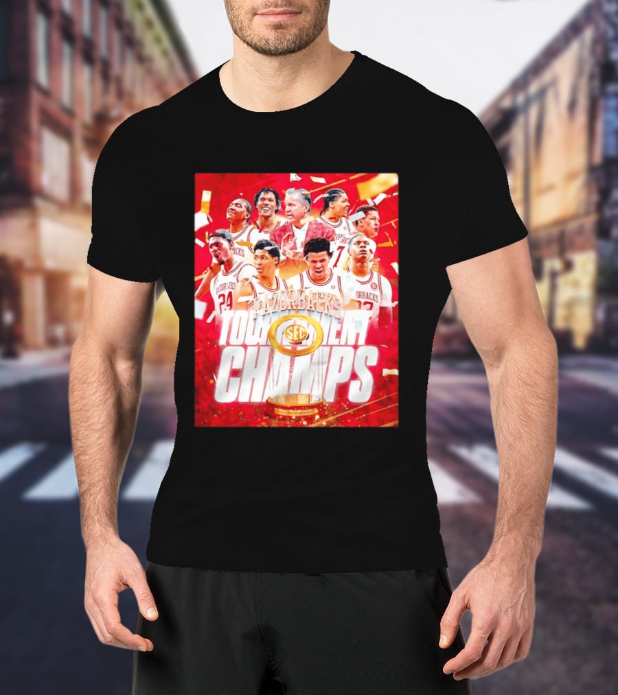 Arkansas Razorbacks SEC Tournament Champs Basketball T-Shirt