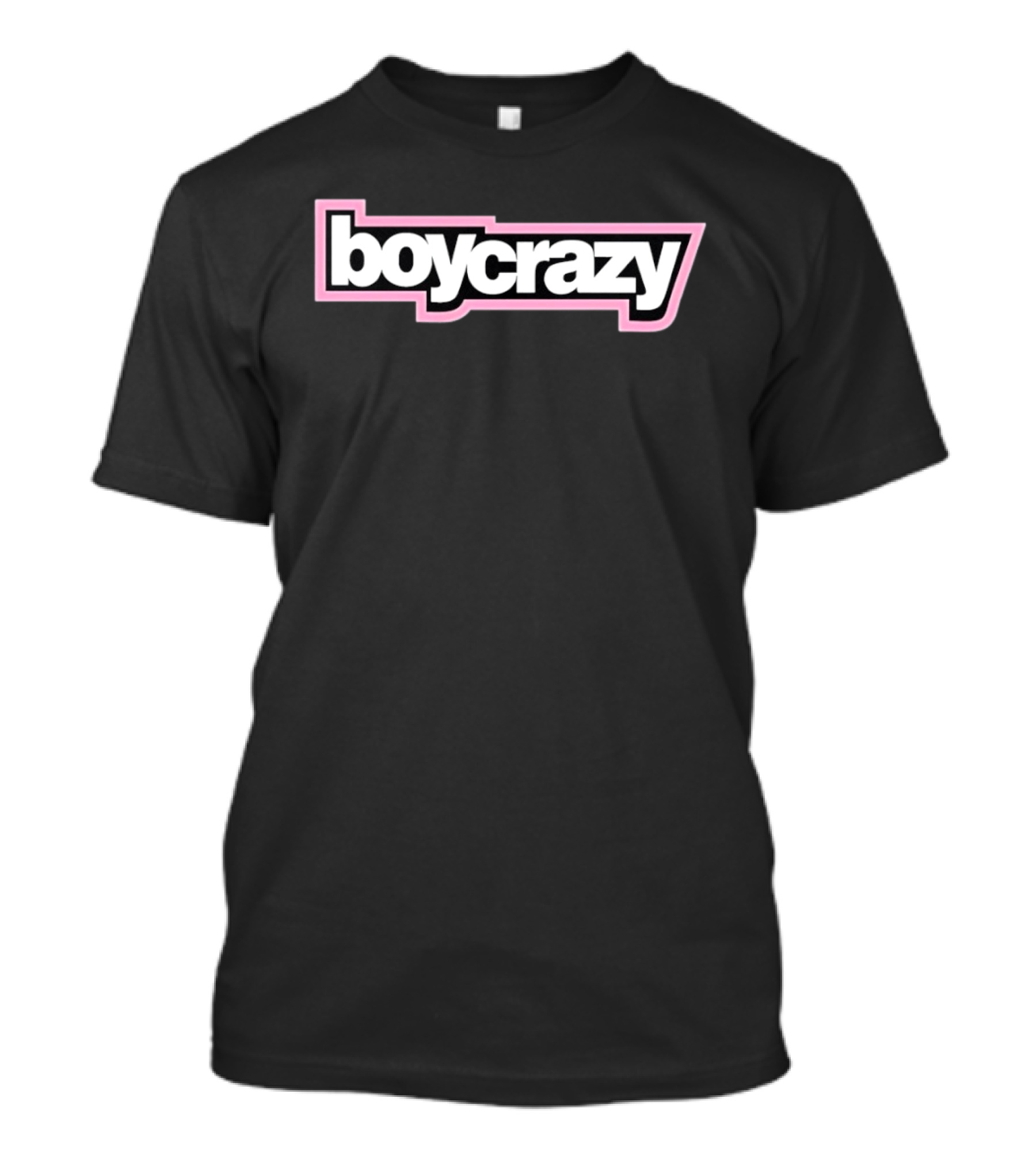 Boycrazy Pink And Black Bold Font T-Shirt