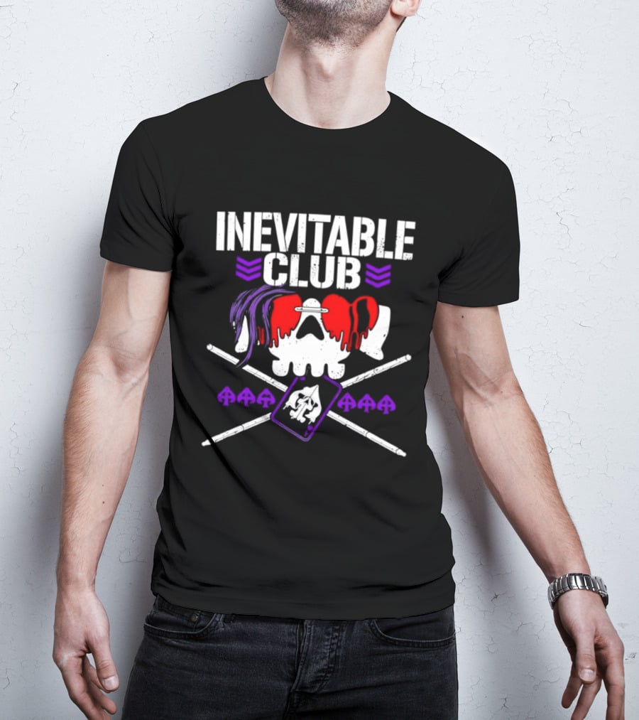 Inevitable Club Skull Red Purple Suplex Wrestling T-Shirt