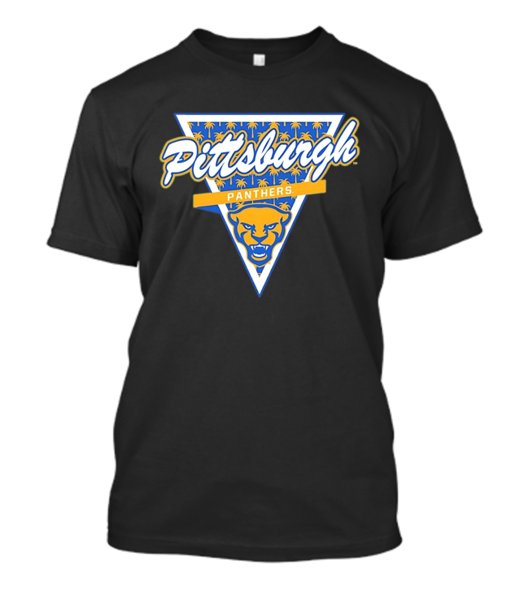 Pittsburgh Panthers Football Palm Tree Triangle T-Shirt