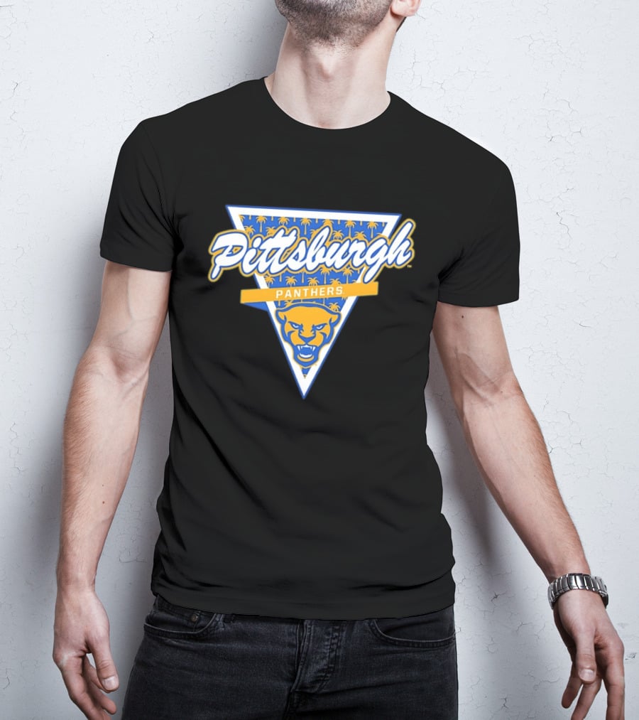 Pittsburgh Panthers Football Palm Tree Triangle T-Shirt
