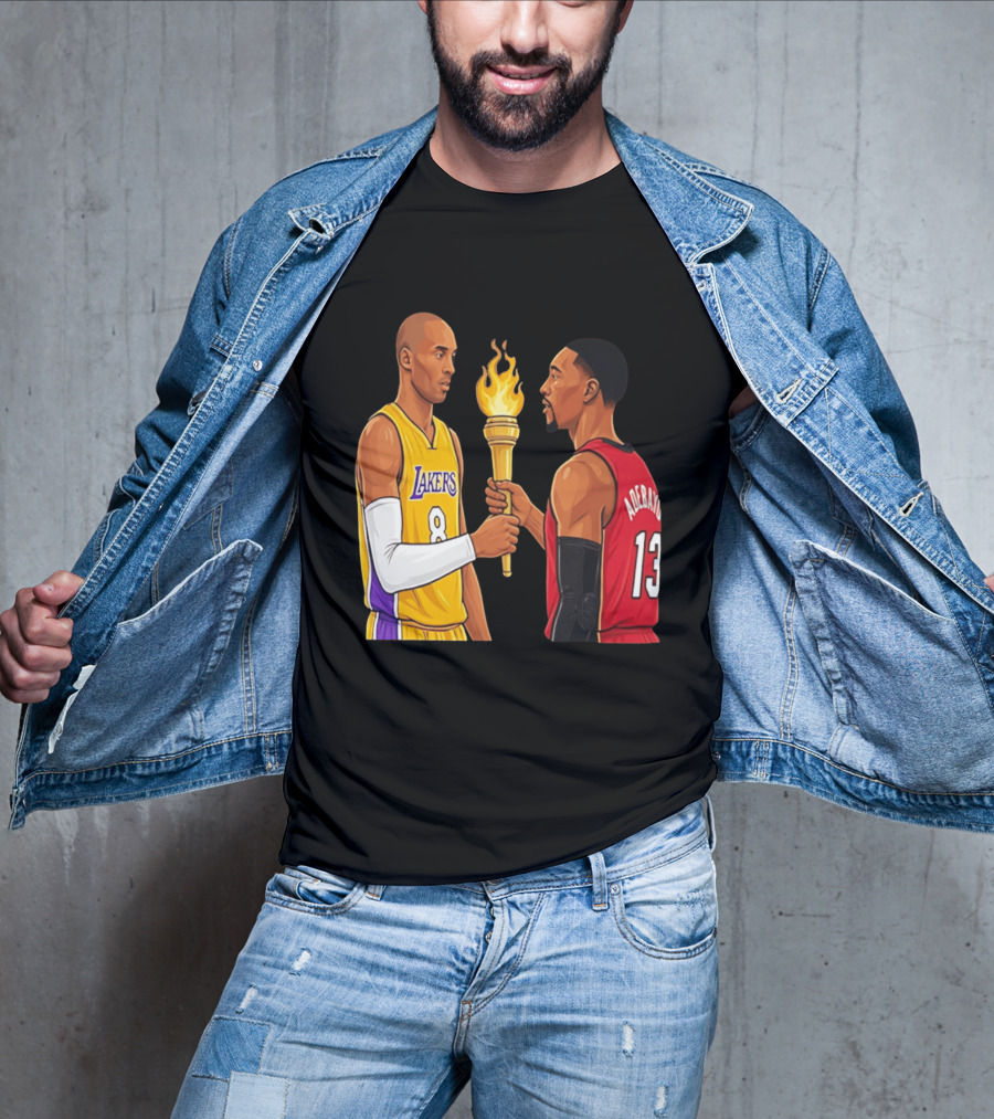 Kobe Lakers Number 8 Passing Torch To Adebayo Number 13 Basketball Moment T-Shirt