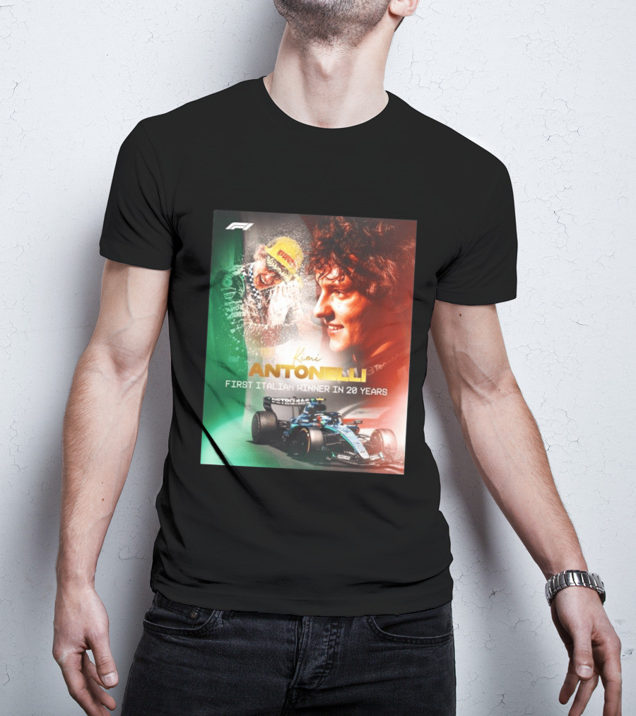 F1 Kimi Antonelli First Italian Winner In 20 Years T-Shirt