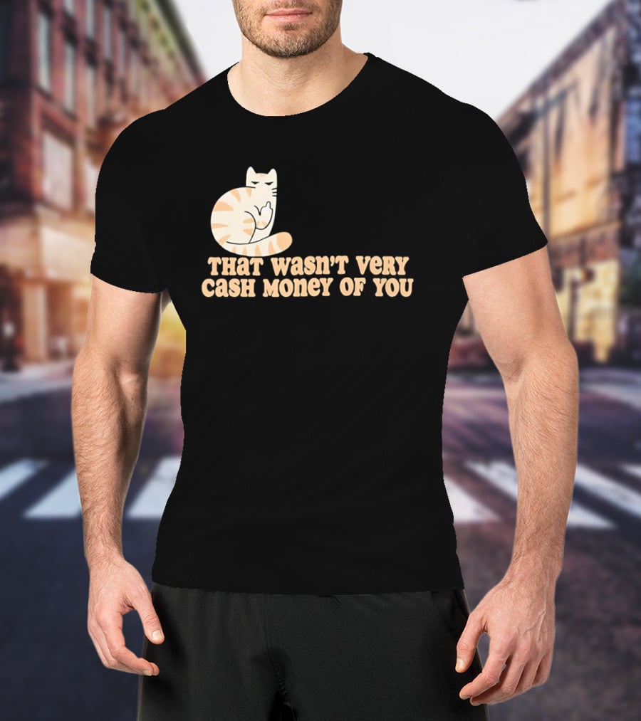 Tabby Cat Middle Finger That Wasn't Very Cash Money Of You T-Shirt