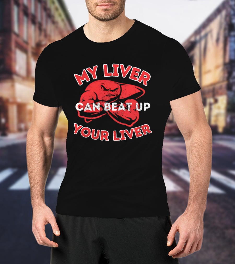 My Liver Can Beat Up Your Liver Red Boxing Gloves T-Shirt