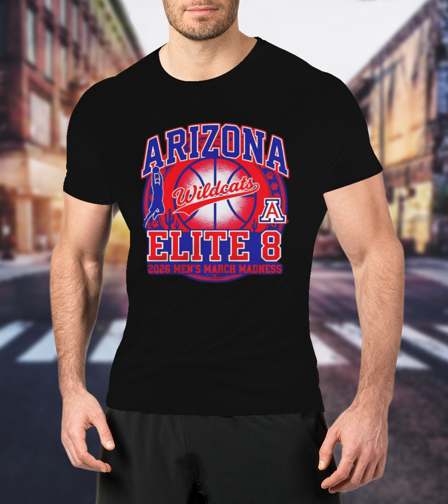 Arizona Wildcats Elite 8 2026 Men's March Madness Basketball T-Shirt