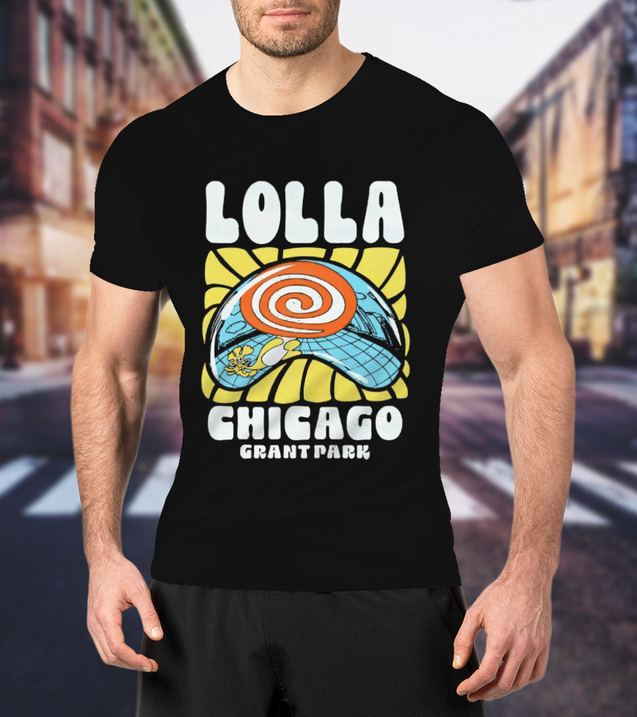 Lolla Chicago Grant Park Swirl Hat Summer Sunburst T-Shirt