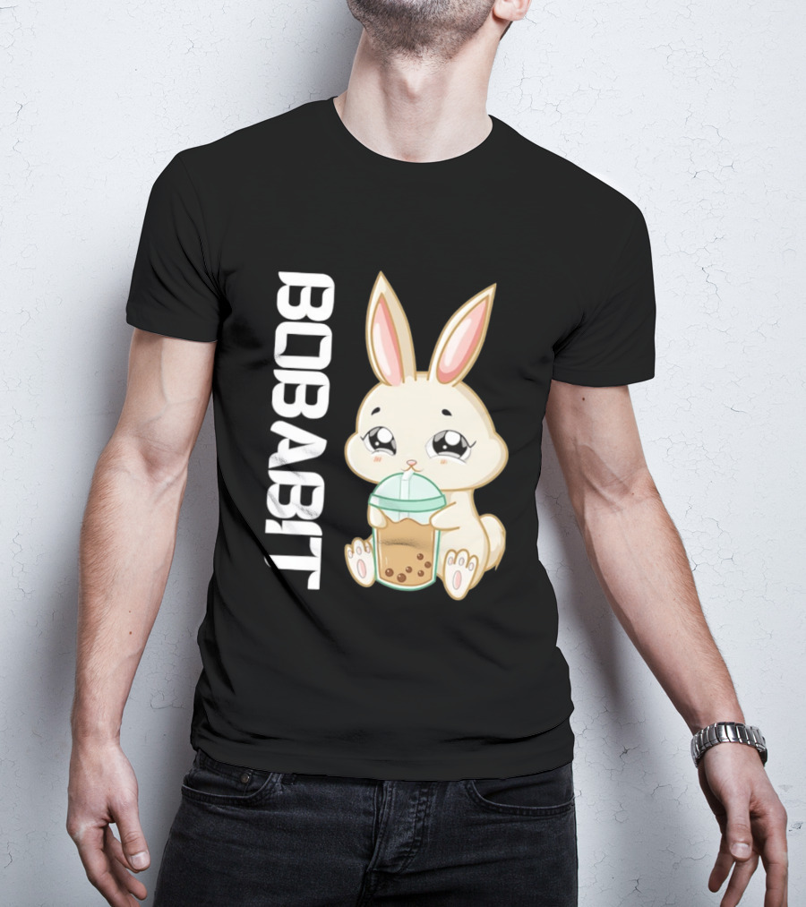 Bobabbit Cute Bunny Drinking Boba Tea T-Shirt